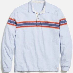 Marine Layer Blue/Multi Stripe Vintage Heavy Slub Rugby Polo